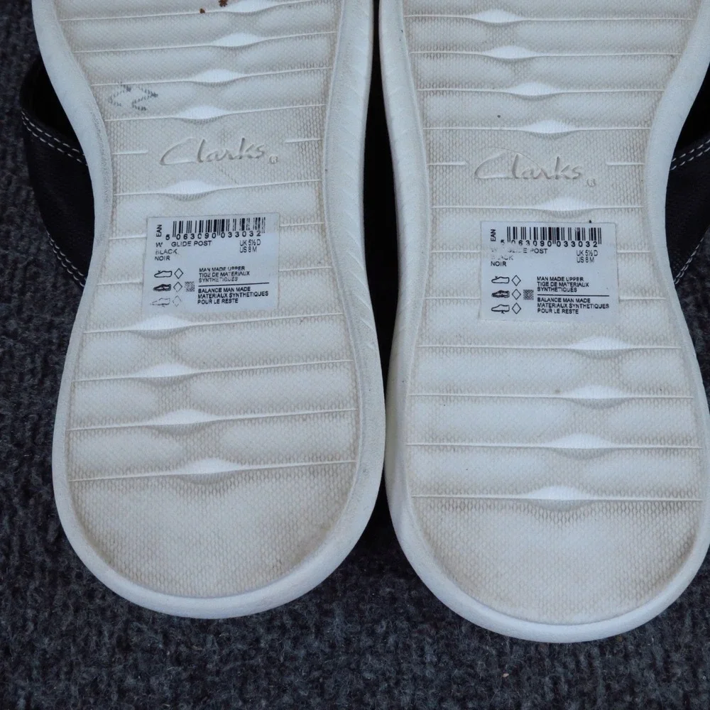 Clarks Cloudsteppers Glide Post Womens Flip Flop Sandal Size 8 Walking Black